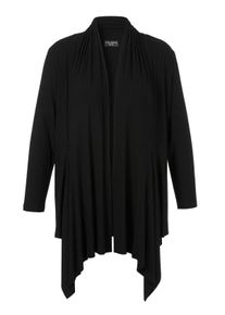 Via Appia Due Große Größen Offene Strickjacke mit Schalkragen und Zipfelsaum Gr. 48 schwarz für Damen