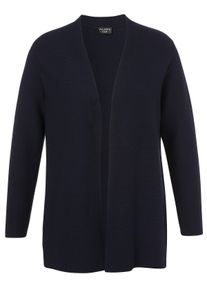 Via Appia Due Große Größen Verschlussloser Cardigan im Linksstrickmuster Gr. 54 blau für Damen