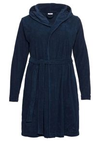 Große Größen Bademantel mit Kapuze Gr. 56/58 blau von sheego für Damen