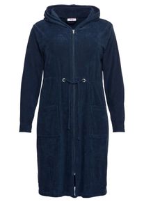 Große Größen Bademantel mit Reißverschluss Gr. 60/62 blau von sheego für Damen