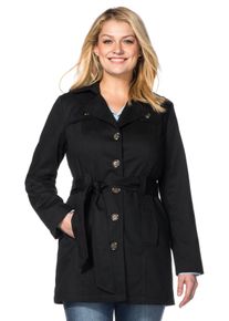 Große Größen Trenchcoat in Kurzform Gr. 54 schwarz von sheego für Damen
