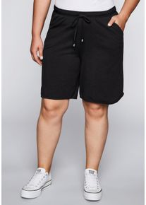 Große Größen Jersey-Bermudas mit Schlupfbund und Tunnelzug Gr. 52 schwarz von sheego für Damen