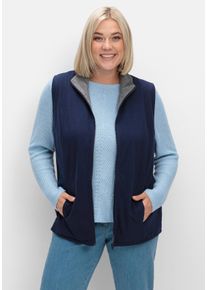 Große Größen Shirtweste zum Wenden, mit Umlegekragen Gr. 56 blau von sheego für Damen