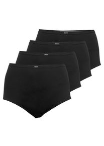 Große Größen Taillenslip im 4er-Pack mit Lochstickerei Gr. 48/50 schwarz von sheego für Damen
