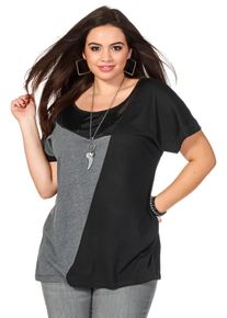 Große Größen Shirt mit Pailletten Gr. 40/42 schwarz meliert von sheego für Damen