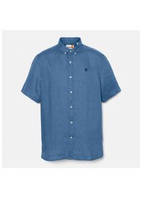 Timberland Mill Brook Linen Short Sleeve Shirt Hemd Herren (Gr S |wei&szlig;/blau)
