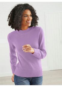 sheego Gro&szlig;e Gr&ouml;&szlig;en Stehkragenpullover mit Baumwolle, flieder, Gr&ouml;&szlig;e 48 - Damen