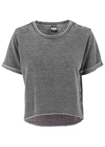 Urban Classics Herren T-Shirt "Urban Classics Damen Ladies Cropped Burnout Short Sleeve Crew", grau, casual, Gr. M, colorblocking, 50% Baumwolle, 50%