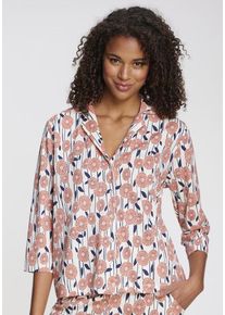 Vivance Dreams Pyjamaoberteil mehrfarbig Gr. 32/34 für Damen. V-Ausschnitt und Allover-Druck. Bequem. Nachhaltig.