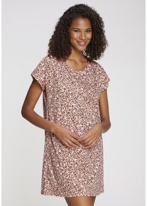 Vivance Dreams Nachthemd mehrfarbig Gr. 32/34 für Damen. Rundhals und Allover-Druck, Logodruck. Basic. Nachhaltig.