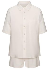 Lascana Shorty beige Gr. 34 für Damen. V-Ausschnitt und Allover-Druck. Bequem. Nachhaltig.