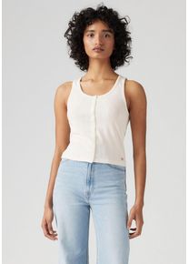 Levi's LEVI'S Damen Tanktopgardenia, casual, Gr. L, unifarben, Web, Obermaterial: 96% Baumwolle, 4% Elasthan, Tops, mit Knopfleiste