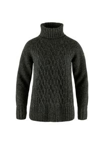 Fj&auml;llr&auml;ven Fj&auml;llr&auml;ven &Ouml;vik Cable Knit Roller Neck Wollpullover Women (Gr&ouml;&szlig;e XL |schwarz)