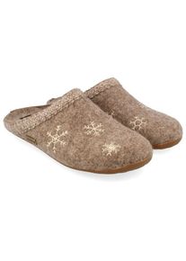 Hüttenschuhe Haflinger Everest Snowflake Damen (Gr 36 |beige/braun)