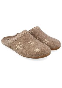 H&uuml;ttenschuhe Haflinger Everest Snowflake Damen (Gr 42 |beige/braun)