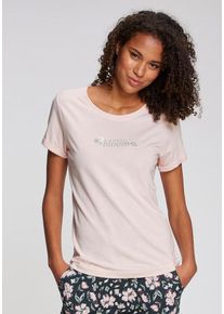 s.Oliver Pyjamaoberteil pink Gr. 32/34 für Damen. Rundhals und Print. Basic. Nachhaltig.
