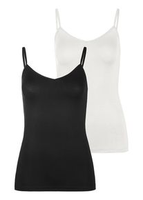 Lascana Unterhemd mehrfarbig Gr. 32/34 für Damen. Mit V-Ausschnitt. Nachhaltig.