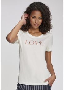 Vivance Dreams T-Shirt weiß Gr. 32/34 für Damen. Rundhals und Print. Bequem. Nachhaltig.