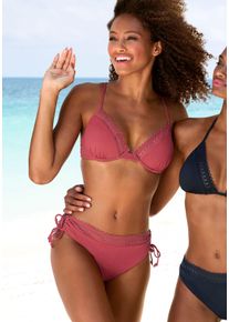 s.Oliver Damen Bikini-Hose "Aiko", rot, Gr. 38, unifarben, Microfaser, Polyamid, Microfaser, Badehosen, mit Häkeloptik