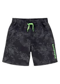 Chiemsee Kinder Badeshorts "Esra Kids", schwarz, Gr. 122, Polyester, Badehosen, mit kontrastfarbenen Logodruck