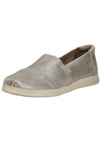 Toms Shoes TOMS Damen Slipper "TOMS Slipper Leder", Gr. 37, silber, Leder, casual, Schuhe