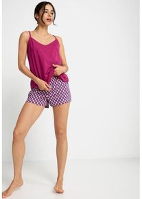LSCN BY LASCANA Shorty pink Gr. 32/34 für Damen. V-Ausschnitt und Allover-Druck. Bequem. Nachhaltig.