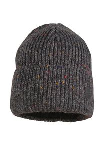 Mütze MaxiMo Girl-Beanie Effektgarn Jerseyfutter mit Umschlag Mädchen (Gr 55-57 cm |grau)