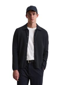 Marc O'Polo Strickjacke MARC O'POLO "DFB Travel Collection", Herren, Gr. XL, blau (deep night blau), Strick, Obermaterial: 100% Baumwolle, regular fit normal, Strickjacken Strickjacke, aus reiner Bio-Baumwolle, regular Fit, elastische Rippstruktur