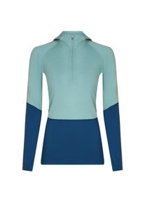 Icebreaker Merino 200 Oasis+ L/S Half Zip Hoodie Merinounterwäsche Damen (Gr M |türkis/blau)