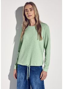 Street One Damen Sweatshirtmilky grün meliert, casual, Gr. 44, unifarben, Web, Obermaterial: 49% Baumwolle, 35% Polyester, 14% sonstige Fasern, 2%