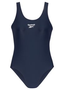 Reebok Damen Badeanzug ""Adelia"", blau, sportlich, Gr. XS, unifarben, bedruckt, Obermaterial: 80% Polyamid, 20% Elasthan. Futter: 100% Polyester,