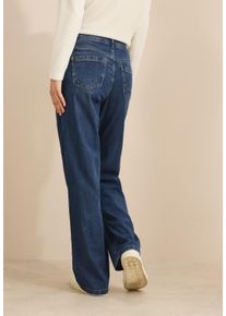 Cecil Damen Loose-fit-Jeans, blau, casual, Gr. 28, unifarben, Jeans, 97% Lyocell, 3% Elasthan, Jeans, im Loose Fit