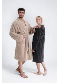 my home Unisex-Bademantel »Lillou Kimono, ideal für Sauna & Spa, Hotelbademantel, Morgenmantel«, (1 St.), kuschelig weicher Fleece, plüsch, für Damen und Herren, XS-3XL