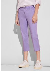 Street One Damen 3/4-Hose, lila, casual, Gr. 44, unifarben, Web, 97% Baumwolle, 3% Elasthan, Hosen, in 3/4-Länge