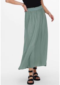 Only Damen Maxirock "ONLVENEDIG LIFE LONG SKIRT WVN NOOS", grün, modisch, Gr. S, unifarben, Web, Obermaterial: 100% Viskose, Röcke