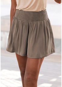 Lascana Webshorts beige Gr. 34 für Damen. Figurumspielend