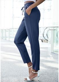 Lascana Jogger Pants blau Gr. 32 für Damen. Mit Bindeband. Basic Schmal. Nachhaltig.
