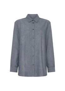KnowledgeCotton Apparel Regular Fit Heavy Twill Bluse Damen Alltag (Gr M |grau)