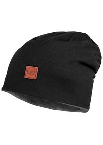 MaxiMo Beanie short reversible Mütze Kinder Freizeit (Gr 49-51 cm |schwarz)