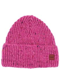 Mütze MaxiMo Girl-Beanie Effektgarn Jerseyfutter mit Umschlag Kinder (Gr 55-57 cm |rosa)