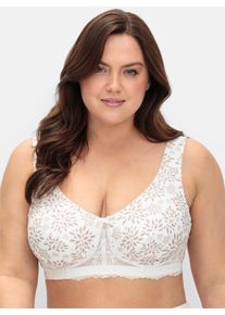 sheego Große Größen Entlastungs-BH mit Blütendruck, beige-bedruckt, Größe 95D - Damen