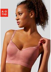 active by Lascana LASCANA ACTIVE Damen Sport-BH, Gr. 90, rosa, Microtouch, Obermaterial: 85% Polyamid, 15% Elasthan, sportlich, BHs, mit Trägern in Satinoptik