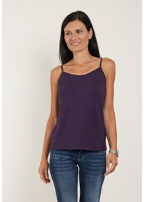 Seidel Moden Damen Spaghettitop, lila, casual, Gr. 42, unifarben, Obermaterial: 95% Viskose, 5% Elasthan, Tops, mit dezentem V-Ausschnitt, MADE IN