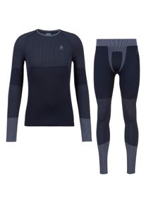 Odlo Fundamentals Performance Warm Wäscheset Herren - blau - Gr. XL - Polyester