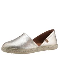 VERBENAS Damen Espadrille "CARMEN NUCLEO METAL", Gr. 37, gold, Leder, metallic, klassisch, Schuhe, Slipper, Sommerschuh, Strandschuh im Metallic Look