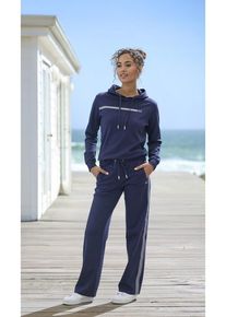 H.I.S. H.I.S Hoodie blau Gr. 32/34 für Damen. Mit Logodruck, Print. Bequem. Nachhaltig.