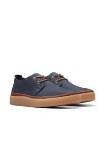 Clarks Herren Schnürschuh "Clarkwood Low", Gr. 44navy nubuck, Nubukleder, casual, Schuhe, Schnürschuh, Business Schuh mit markanter Schnürung