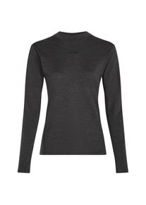 Merinounterwäsche Icebreaker 200 Merinofine Ace L/S Mock Neck Damen (Gr XS |grau/schwarz)