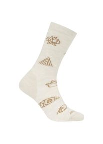 Icebreaker Merino Lifestyle UL Crew Camp Essentials Multifunktionssocken Damen Alltag (Gr M |beige/weiß)