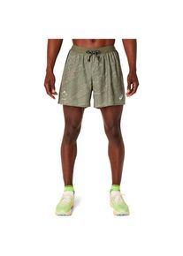 asics Fujitrail All Over Print 5 Short Laufshorts Herren (Gr L |braun)